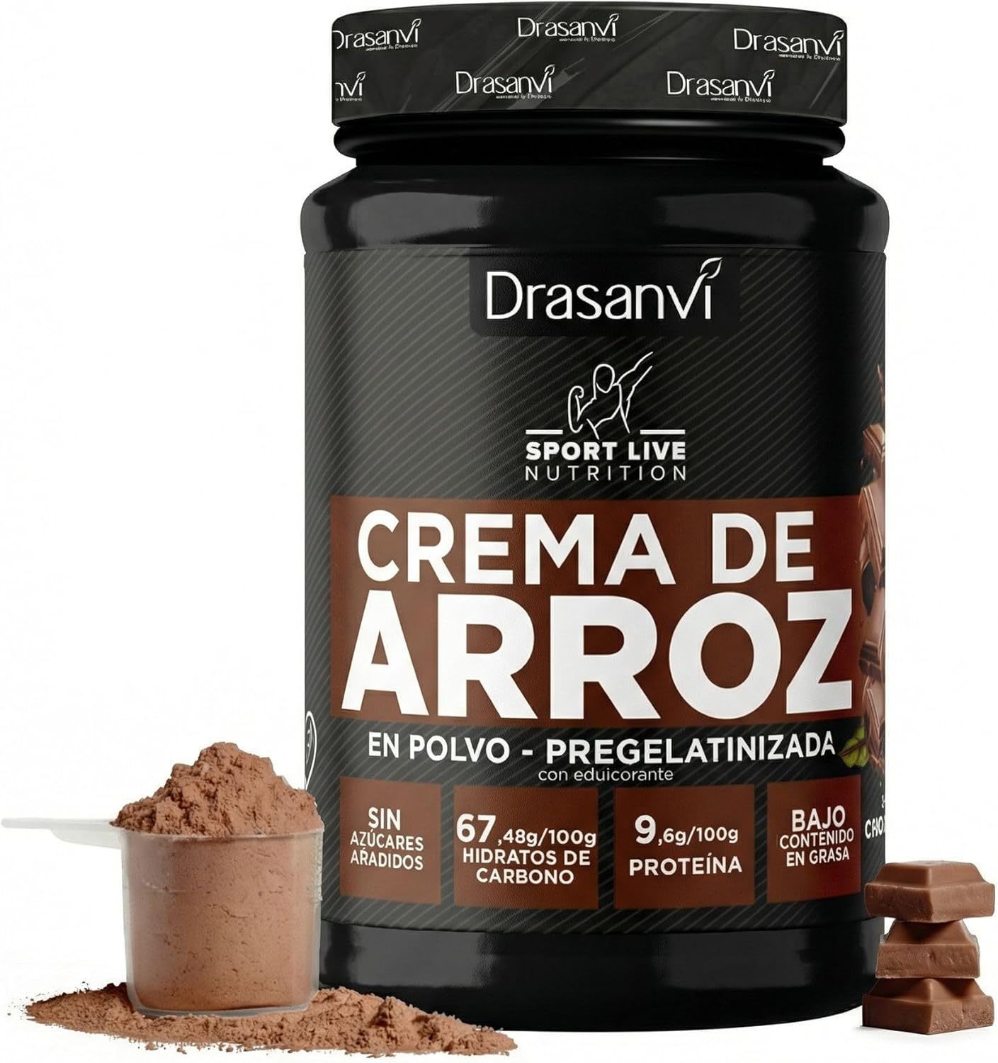 Crema de arroz Drasanvi Sport Live sabor chocolate