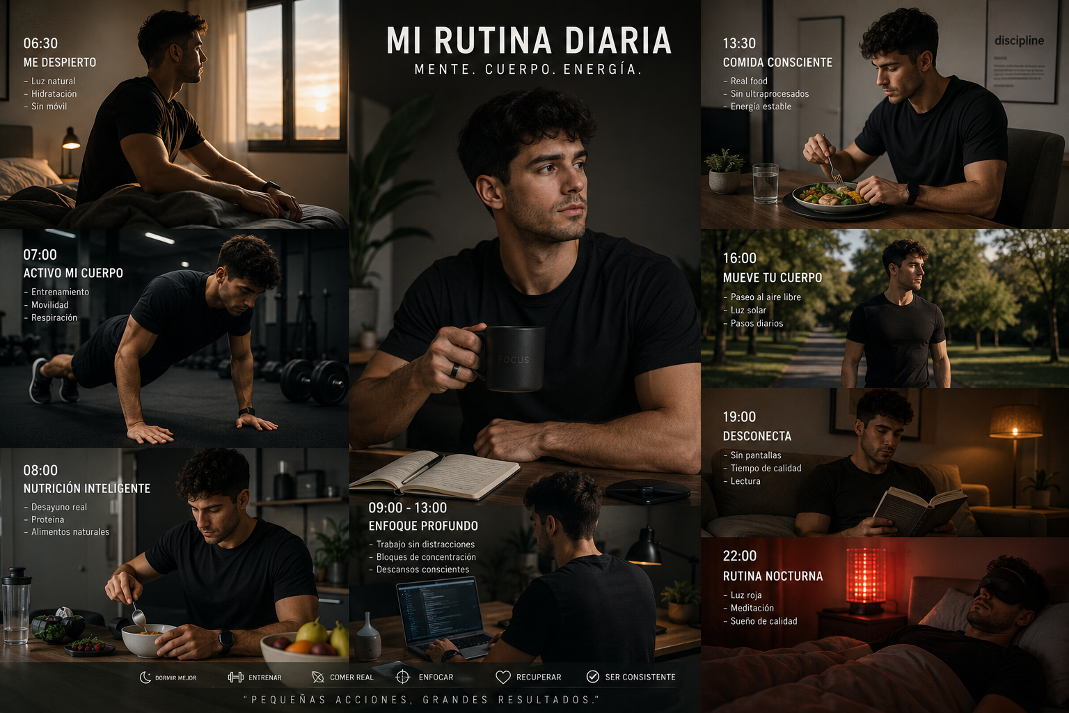 Rutina diaria de biohacking y optimización